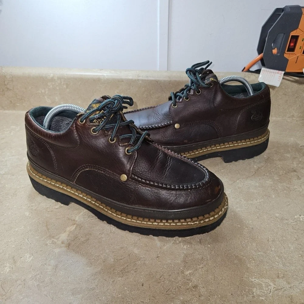 Georgia Boot Georgia Giant Boots‎ Mens Size 8.5 W Brown Leather Steel Toe Chukka